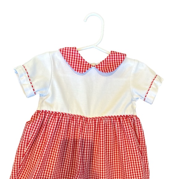 Little English Red Gingham Romper - Picture 3 of 4